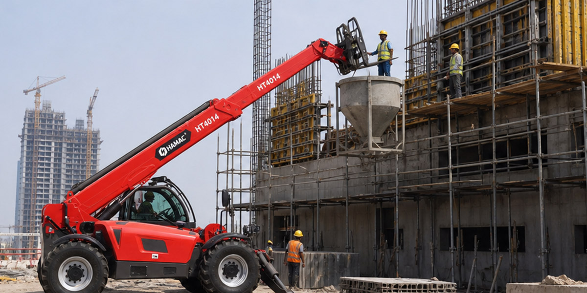 HAMAC HT4014 Telehandler – 4 Ton, 13.8 m Reach for Concrete and Steel Projects