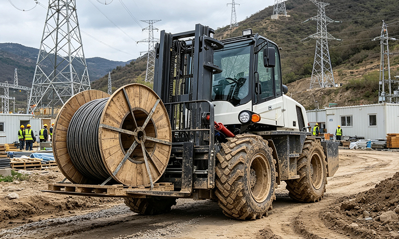 Rough Terrain Forklift for Remote Infrastructure and Utility 