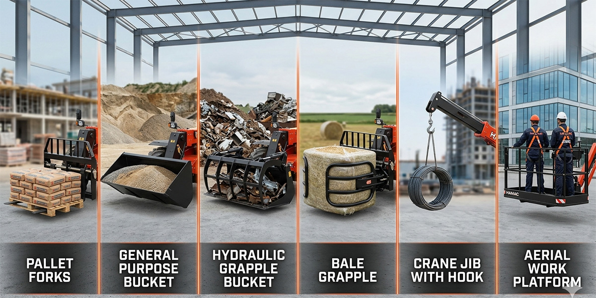Telehandler Attachments for Construction and Farming