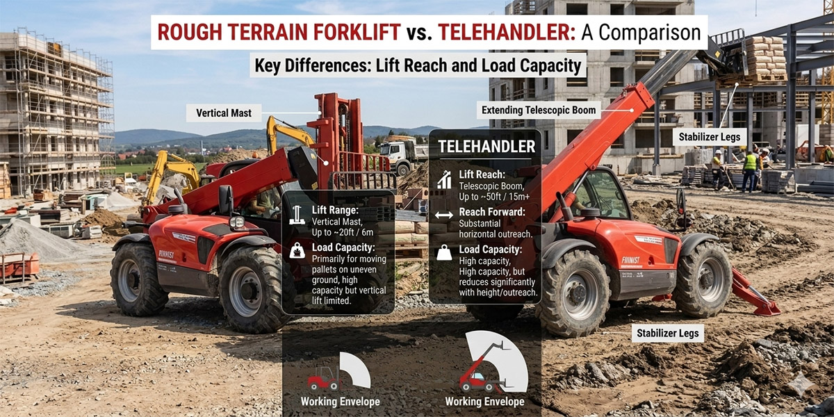 How to Choose a Rough Terrain Forklift: Capacity, Mast Height, 4WD and Tire Guide