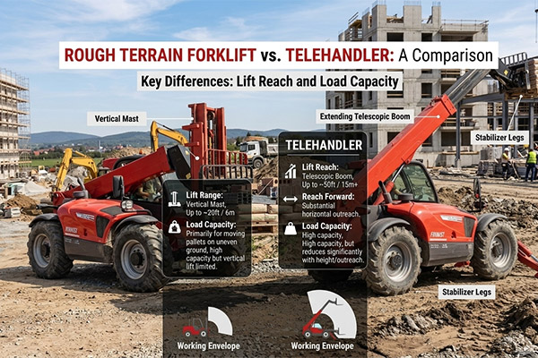 Telehandler vs Rough Terrain Forklift: Which Machine Is Right for Your Jobsite?