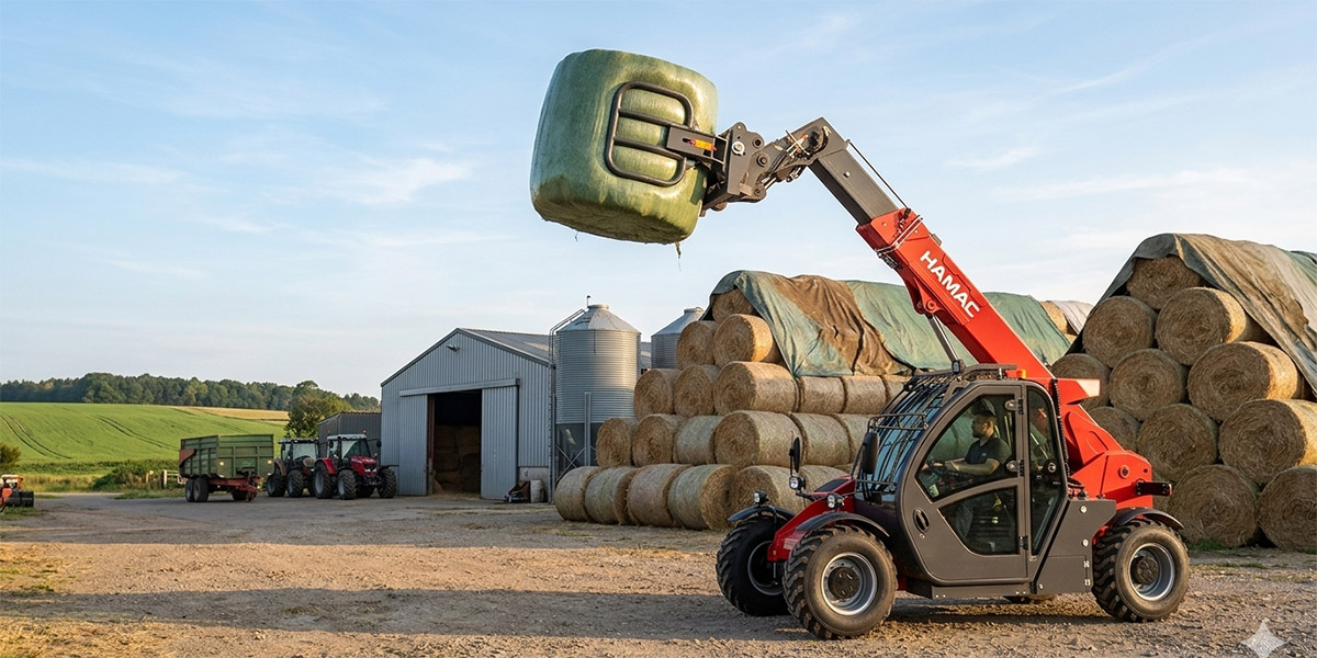 Les meilleurs chargeurs télescopiques pour l'agriculture : manutention de balles, stockage d'aliments pour animaux et chargement à la ferme