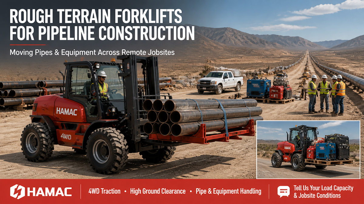 Rough Terrain Forklifts for Pipeline Construction: Moving Pipes and Equipment in Remote Areas