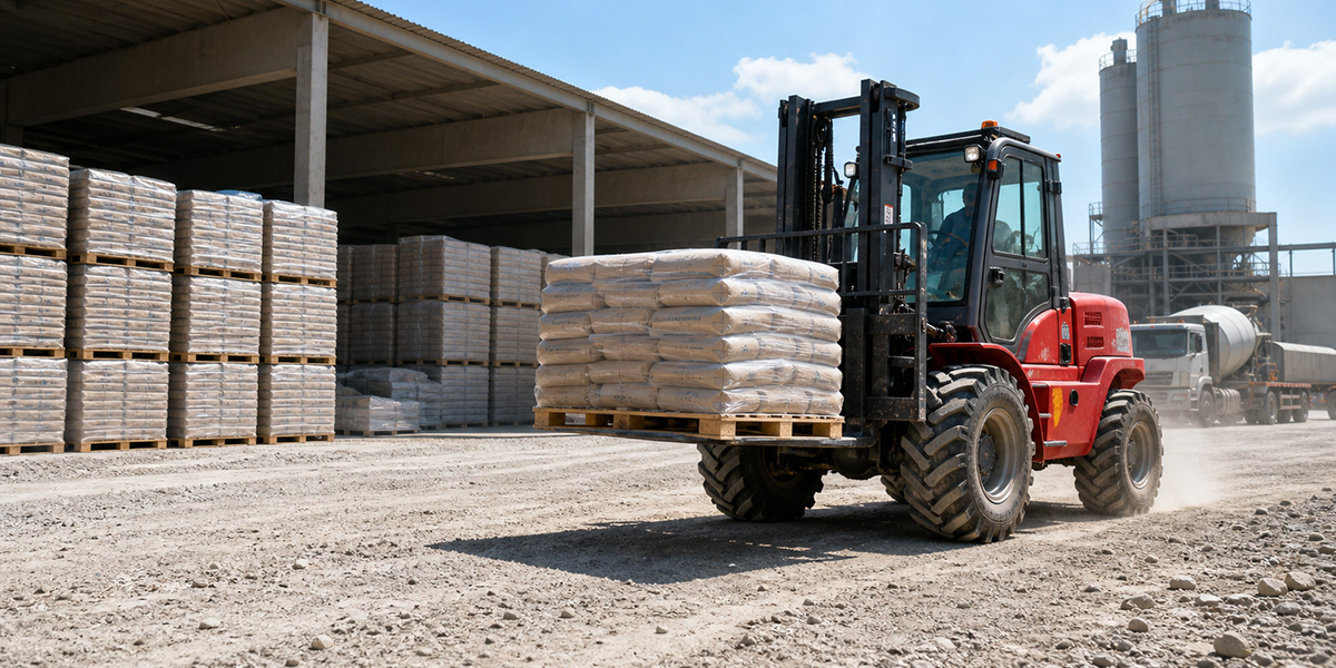 Forklifts for Cement Plants and Bagged Cement Handling on Uneven Ground