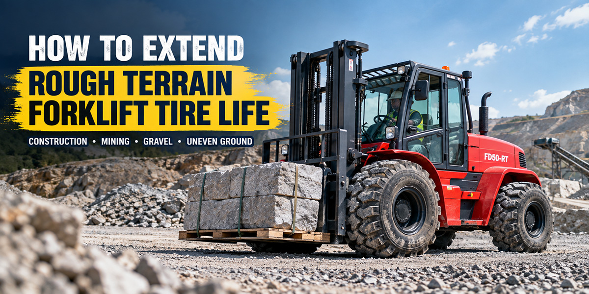 How to Extend Rough Terrain Forklift Tire Life on Construction and Mining Sites | HAMAC