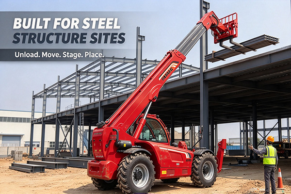 Telehandler for Steel Structure Installation | Long Reach Material Lifting | HAMAC