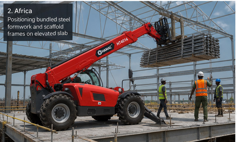 HAMAC HT4014 Telehandler – 4 Ton, 13.8 m Reach for Concrete and Steel Projects