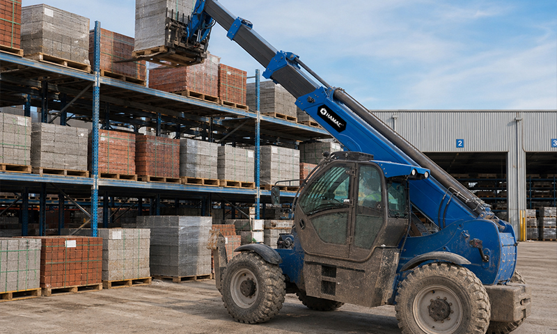 Telehandler for Block and Brick Pallet High-Rack Storage