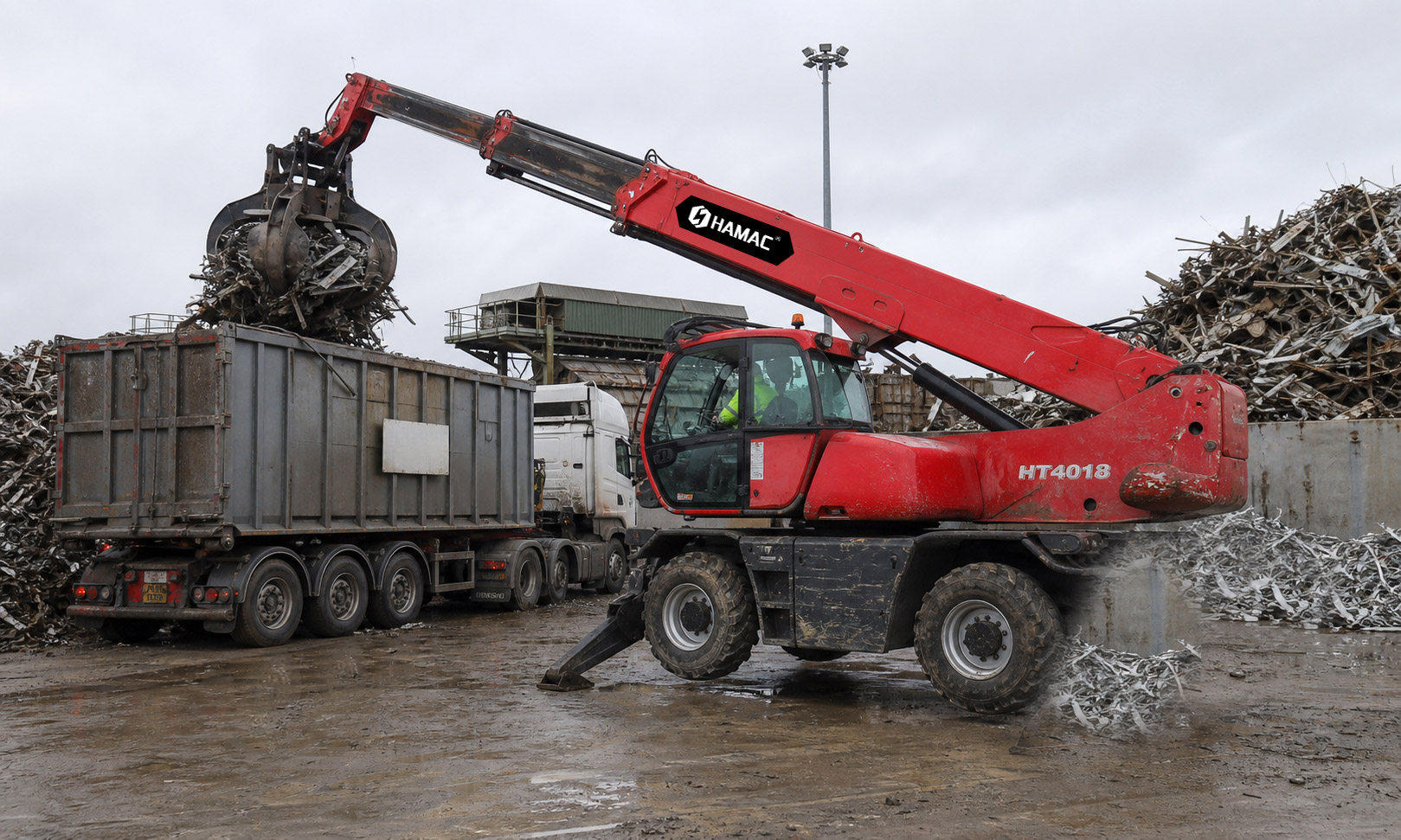 Telehandler and Forklift for Construction Waste Sorting and Handling