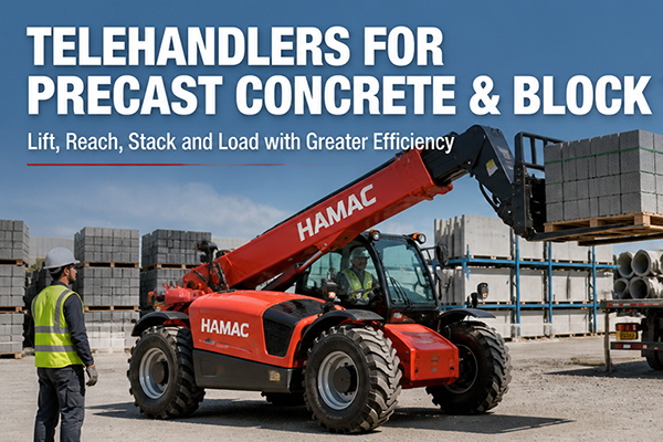How Telehandlers Improve Precast Concrete and Block Yard Material Handling